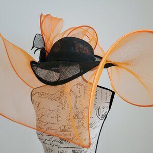 Paris Hand-Made Large Brim Ruffle Organza Hat | Elegant Royal Derby Wedding Hat